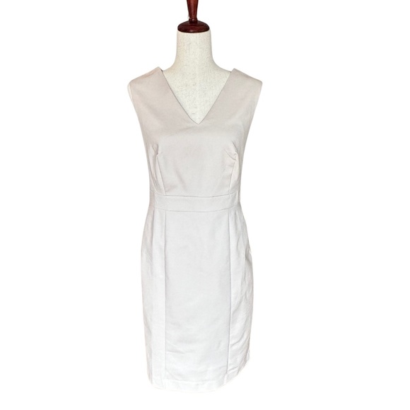 NWT Ann Taylor Double V Seamed Sheath Bi-Stretch Pebble Gray Melange Size 4 - Picture 2 of 13